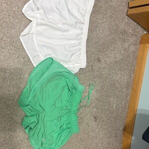 Nike Women's Athletic Shorts in Green and White